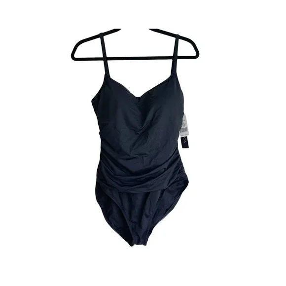 New La Blanca Women's Black Island Goddess One-piece Swimsuit Size 14 NWT - Picture 5 of 12
